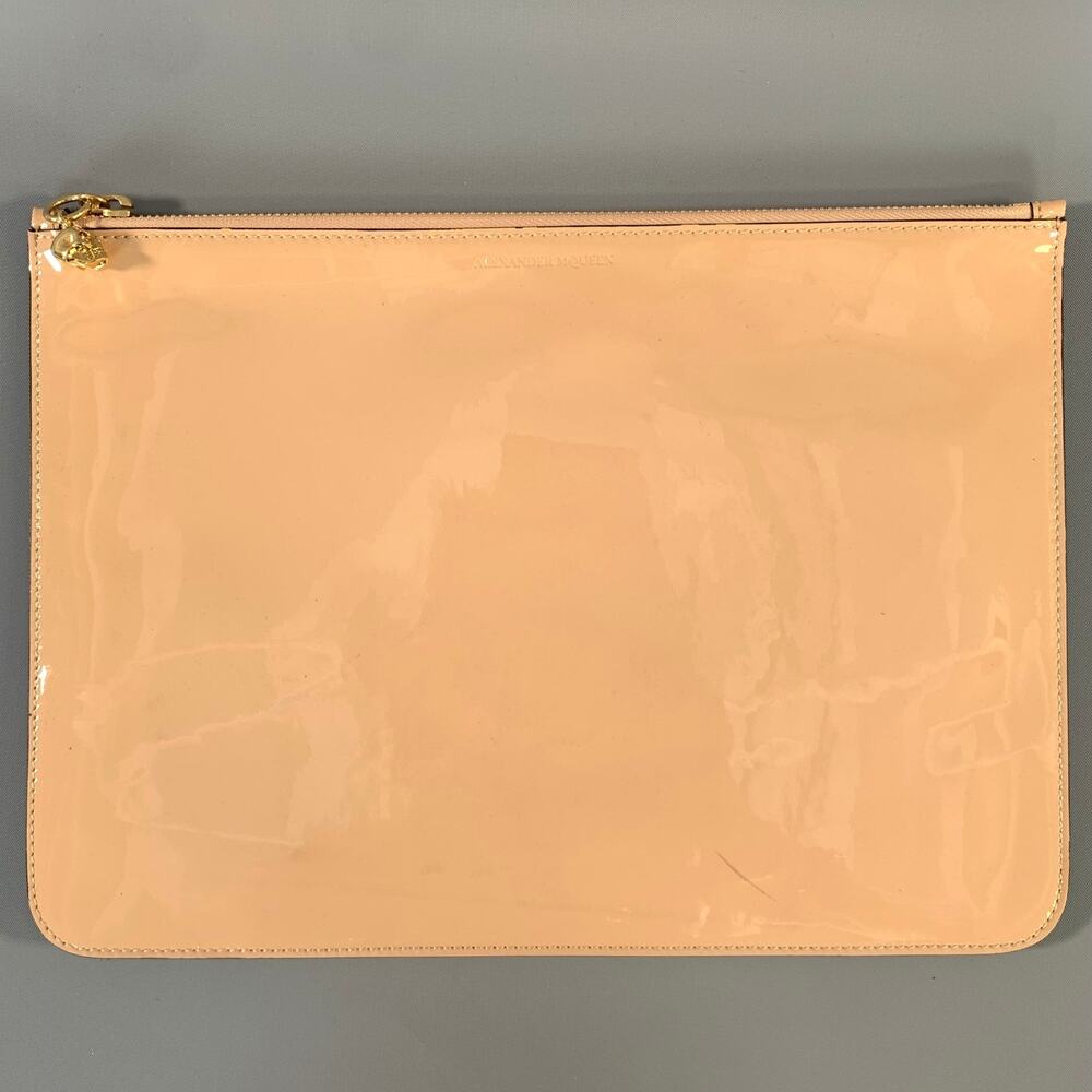 ALEXANDER MCQUEEN SS2019 Beige Nude Patent Leather Pouch Bag